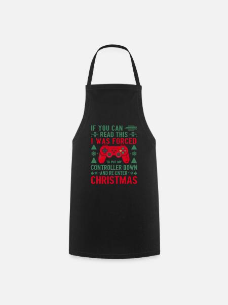 Gamer Weihnachten Gaming Zocken Zocker - Kochschürze - Schwarz