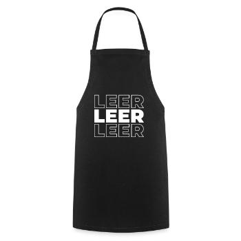 German city of Leer, Lower Saxony - Cooking Apron - black - Front - AI Model Male 185 dark (185cm)
