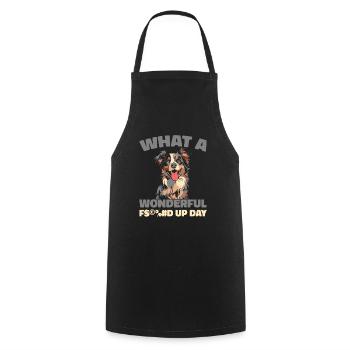 Australian Shepherd Fucked Up Day - Cooking Apron - black - Front - AI Model Male 185 dark (185cm)