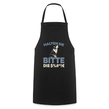 Australian Shepherd Please Shut Up - Cooking Apron - black - Front - AI Model Male 185 dark (185cm)