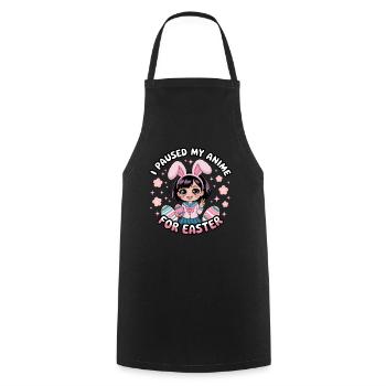 J’ai mis mon anime en pause pour Pâques - Tablier de cuisine - noir - Devant - AI Model Male 185 dark (185cm)