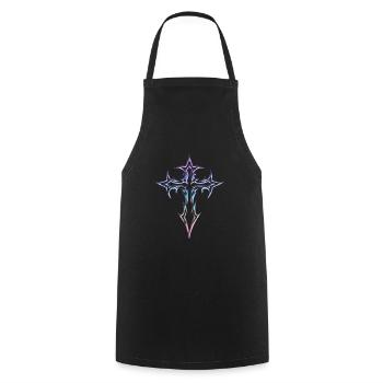 Goth Cross Y2K Emo Cross Gothic Aesthetic - Cooking Apron - black - Front - AI Model Male 185 dark (185cm)