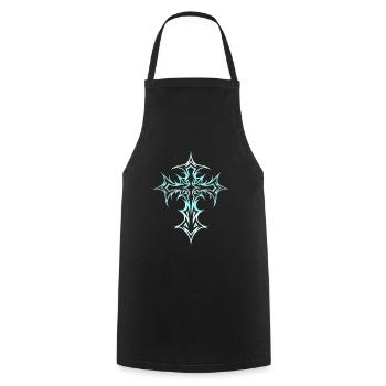 Goth Cross Y2K Emo Cross Gothic Aesthetic Tribal - Cooking Apron - black - Front - AI Model Male 185 dark (185cm)