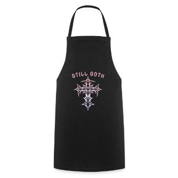Still Goth! Gothic Aesthetics Y2K Cross - Cooking Apron - black - Front - AI Model Male 185 dark (185cm)