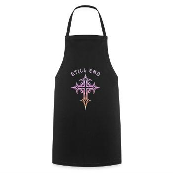 Still Goth! Gothic Aesthetics Y2K Cross - Cooking Apron - black - Front - AI Model Male 185 dark (185cm)