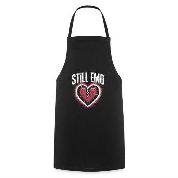 Still emo! Goth Emo Alternative Aesthetic - Cooking Apron - black - Front - AI Model Male 185 dark (185cm)