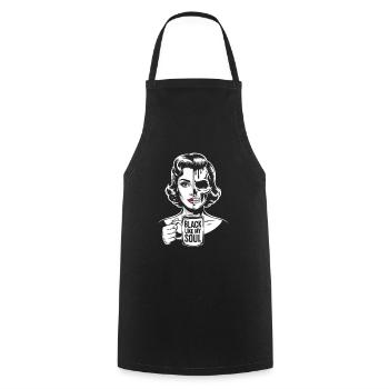Noir comme mon âme ! Goth Café Emo Girl - Tablier de cuisine - noir - Devant - AI Model Male 185 dark (185cm)