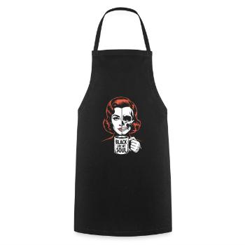 Noir comme mon âme ! Goth Café Emo Girl - Tablier de cuisine - noir - Devant - AI Model Male 185 dark (185cm)