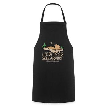 Official Sleeping Groundhog Sleep Shirt - Cooking Apron - black - Front - AI Model Male 185 dark (185cm)