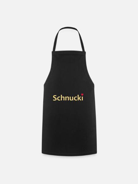 Schnucki mit Herz als i-Punkt - Kochschürze - Schwarz