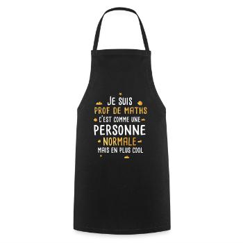 Prof de maths cadeau drôle humour mathématique - Tablier de cuisine - noir - Devant - AI Model Male 185 dark (185cm)