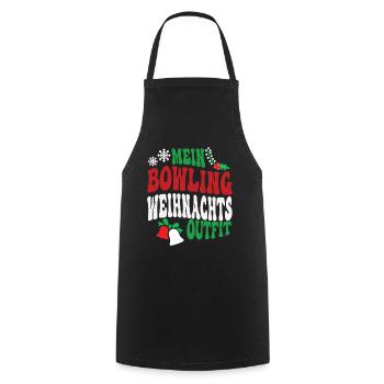 Bowling Weihnachten Outfit Bowlingspieler XMAS - Kochschürze - Schwarz - Vorne - AI Model Male 185 dark (185cm)