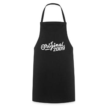 Original 2009 Birthday Gift - Vintage 2009 - Cooking Apron - black - Front - AI Model Male 185 dark (185cm)