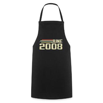 June 2008 Anniversary June 2008 June 2008 Birthday - Cooking Apron - black - Front - AI Model Male 185 dark (185cm)