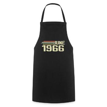 June 1966 Anniversary June 1966 June 1966 Birthday - Cooking Apron - black - Front - AI Model Male 185 dark (185cm)