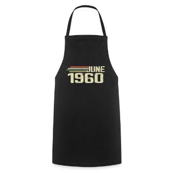 Juin 1960 Anniversaire Juin 1960 Juin 1960 Anniversaire - Tablier de cuisine - noir - Devant - AI Model Male 185 dark (185cm)