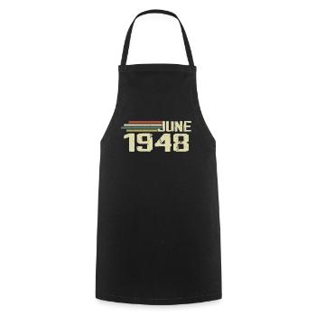 Juin 1978 Anniversaire Juin 1978 Juin 1978 Anniversaire - Tablier de cuisine - noir - Devant - AI Model Male 185 dark (185cm)
