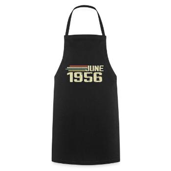 Juin 1956 Anniversaire Juin 1956 Juin 1956 Anniversaire - Tablier de cuisine - noir - Devant - AI Model Male 185 dark (185cm)