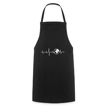 heartbeat heartbeat environment nature world oeko friday - Cooking Apron - black - Front - AI Model Male 185 dark (185cm)