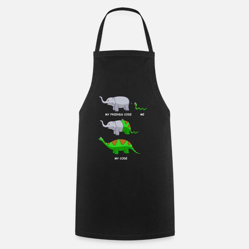 Elephant Being Eaten By A Snake - Cooking Apron - black