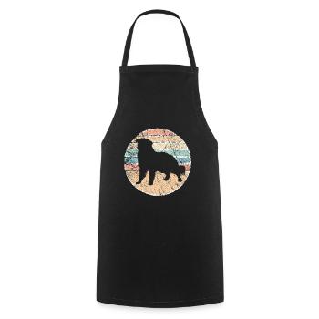 Rétro Australien Shepherd Vintage Shepherd Chien - Tablier de cuisine - noir - Devant - AI Model Male 185 dark (185cm)
