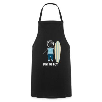 Surfing Surfer Surfer - Cooking Apron - black - Front - AI Model Male 185 dark (185cm)