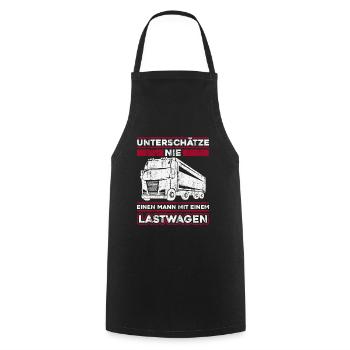 LKW Fahrer Lastwagenfahrer Fernfahrer Trucker - Kochschürze - Schwarz - Vorne - AI Model Male 185 dark (185cm)