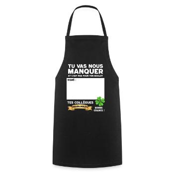 Départ De Collègue Idée Cadeau Signature Vêtement - Tablier de cuisine - noir - Devant - AI Model Male 185 dark (185cm)