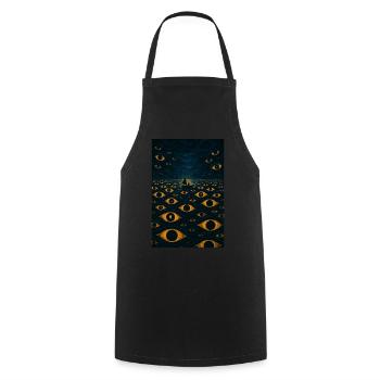 Surreal Ocean of Eyes Midnight Cruise - Cooking Apron - black - Front - AI Model Male 185 dark (185cm)