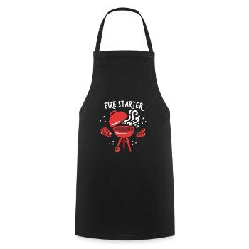 Fire Starter, Funny BBQ Shirts Gift - Cooking Apron - black - Front - AI Model Male 185 dark (185cm)