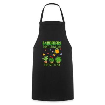 Citation de jardinage drôle pour les jardiniers à la retraite - Tablier de cuisine - noir - Devant - AI Model Male 185 dark (185cm)