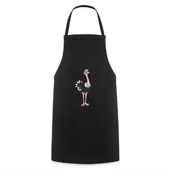 Autruche - Tablier de cuisine - noir - Devant - AI Model Male 185 dark (185cm)