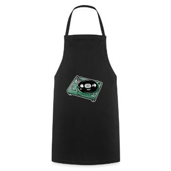 Vinyl Record - Cooking Apron - black - Front - AI Model Male 185 dark (185cm)
