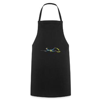 Spearfishing - Cooking Apron - black - Front - AI Model Male 185 dark (185cm)