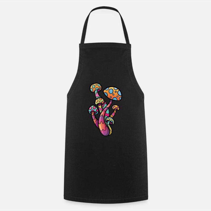Psychedelic Mushroom - Cooking Apron - black