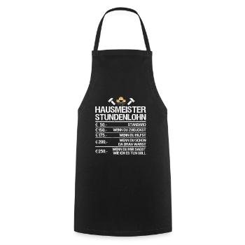 Hausmeister Hauswart Geschenk Facility Manager - Kochschürze - Schwarz - Vorne - AI Model Male 185 dark (185cm)