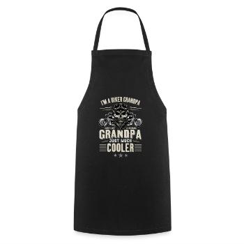 Biker grandpa like normal grandpa, only cooler - Cooking Apron - black - Front - AI Model Male 185 dark (185cm)