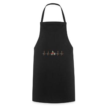 Papa Herzschlag Vintage - Kochschürze - Schwarz - Vorne - AI Model Male 185 dark (185cm)