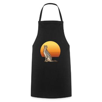 Cheetah Sun - Cooking Apron - black - Front - AI Model Male 185 dark (185cm)