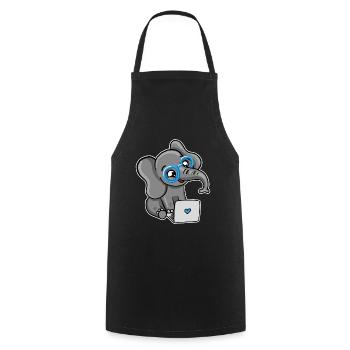 Geek Elephant - Kochschürze - Schwarz - Vorne - AI Model Male 185 dark (185cm)