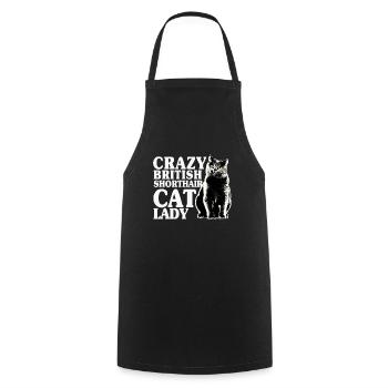 Britische Kurzhaar Katzen Lady - Kochschürze - Schwarz - Vorne - AI Model Male 185 dark (185cm)