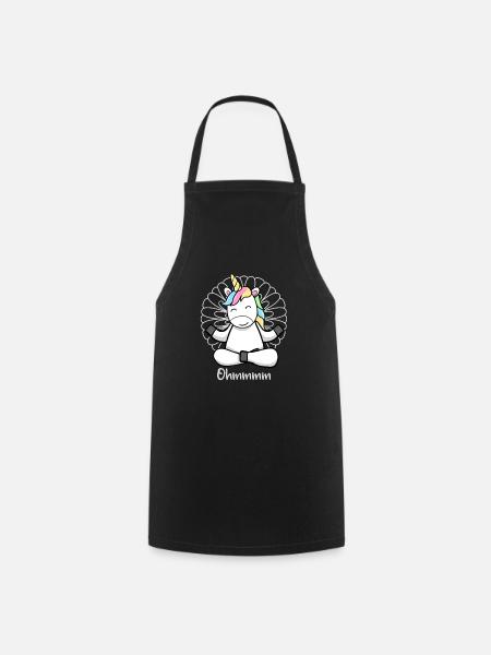 Meditation Unicorn - Yoga Unicorn - Cooking Apron - black