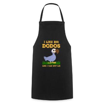 Dodo Vogel - I Like Big Dodos - Cooking Apron - black - Front - AI Model Male 185 dark (185cm)