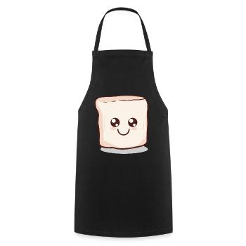 Kawaii Marshmallow | S'more | Camping - Cooking Apron - black - Front - AI Model Male 185 dark (185cm)