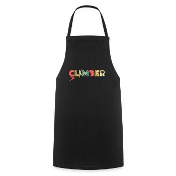 Retro Climbing Mountain Sports Vintage Climber - Cooking Apron - black - Front - AI Model Male 185 dark (185cm)