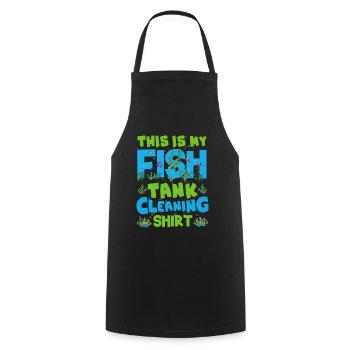 This is my Fish Tank Cleaning Shirt Aquaristics - Cooking Apron - black - Front - AI Model Male 185 dark (185cm)