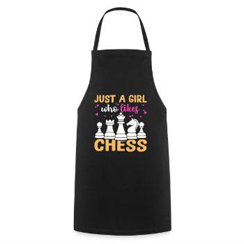 Juste une fille qui aime les échecs - Tablier de cuisine - noir - Devant - AI Model Male 185 dark (185cm)