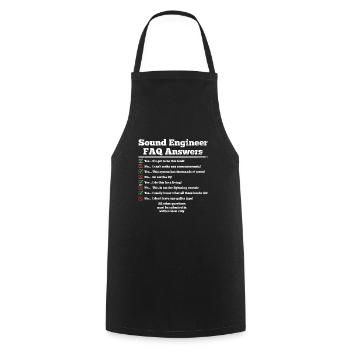 Tontechniker Sound Audio Engineer - Kochschürze - Schwarz - Vorne - AI Model Male 185 dark (185cm)