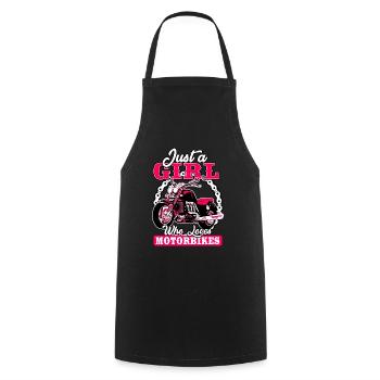Just A Girl Who Loves Motorbikes - Cooking Apron - black - Front - AI Model Male 185 dark (185cm)