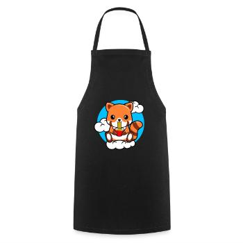 Red Panda Sitting On A Cloud And Eating Ramen - Cooking Apron - black - Front - AI Model Male 185 dark (185cm)